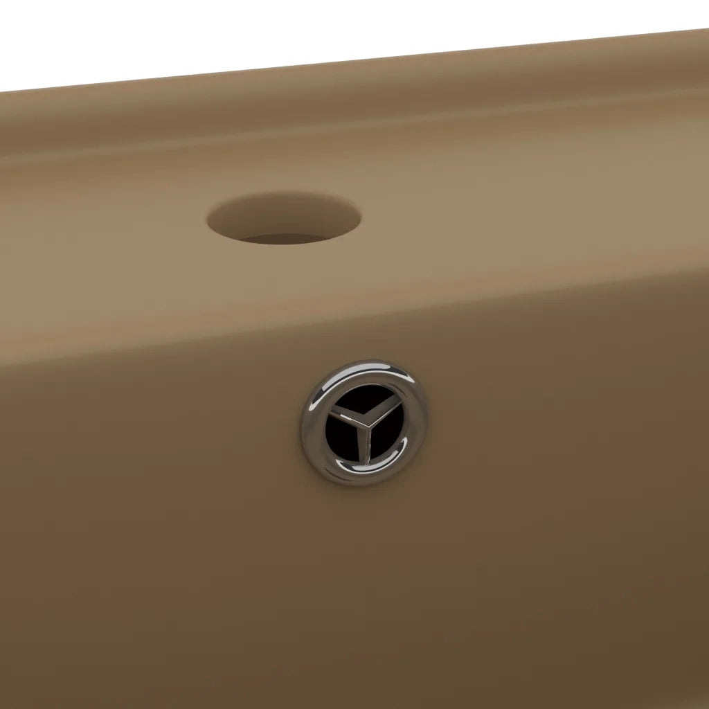Lavabo Troppopieno Quadrato Crema Opaco 41x41cm Ceramica 146952