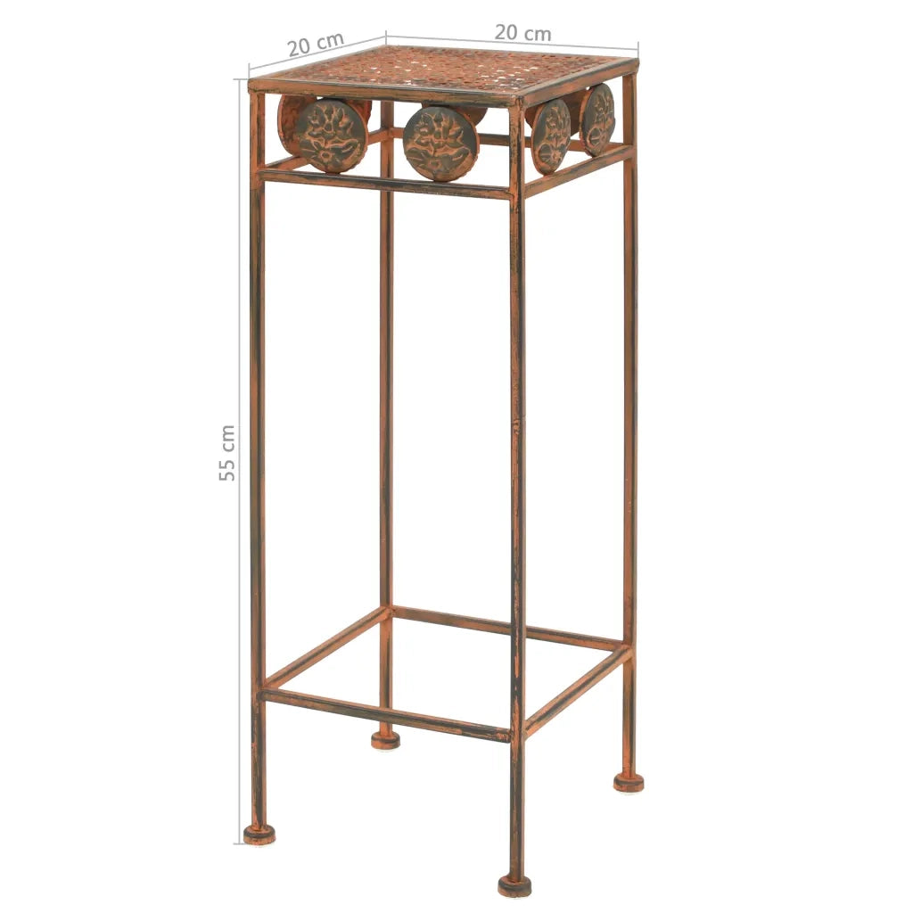 Set Piedistalli per piante | Sostegno per piante 3 pz Vintage Metallo Effetto Ruggine