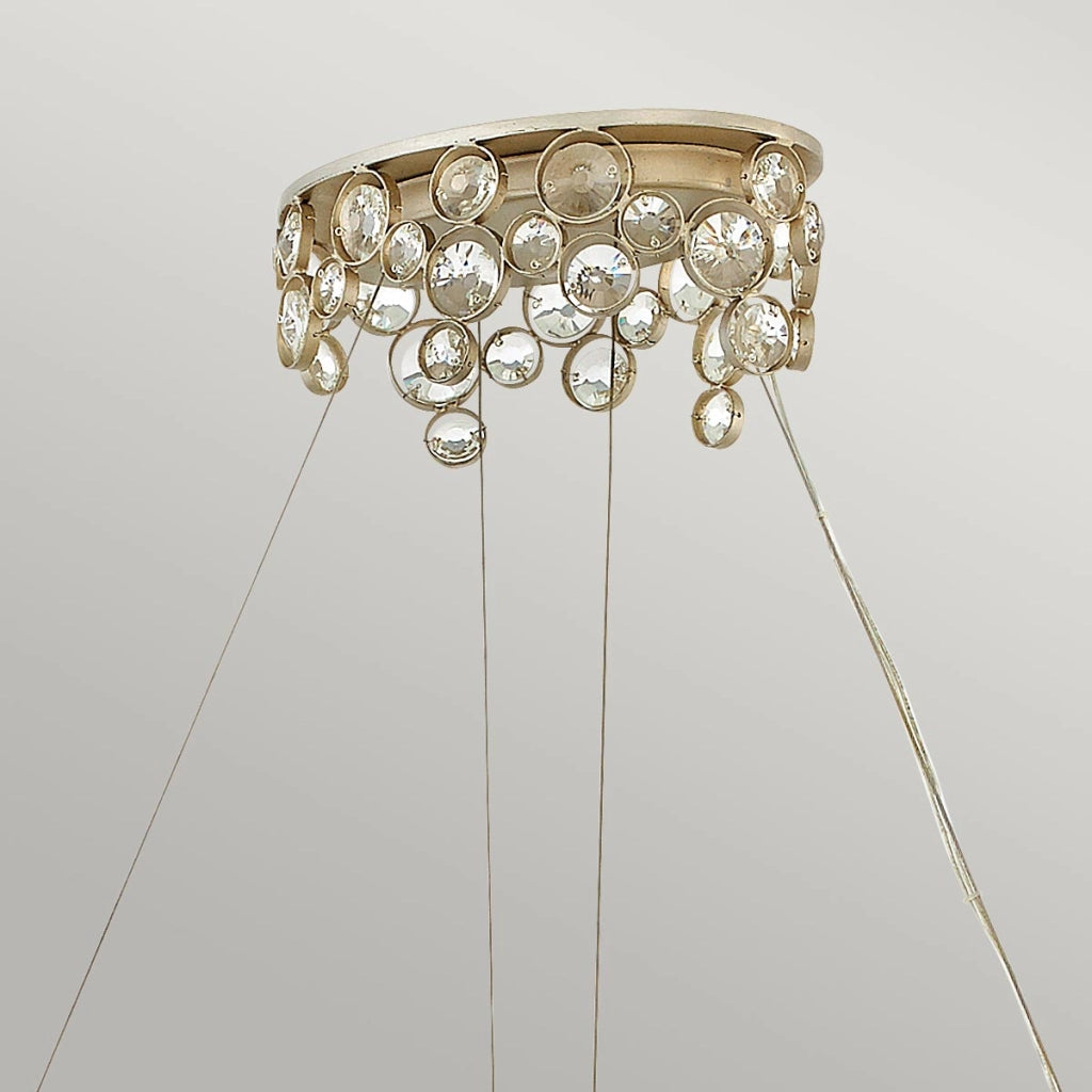 Lampadario grande Anya cristalli argento cromo 10xE14 Hinkley