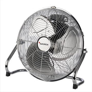 Ventilatore di pavimento 70 watt diametro 35 cm 3 velocità testa ventilatore inclinabile cofanetto verniciato a cromatura acciaio - circolazione d'aria potente