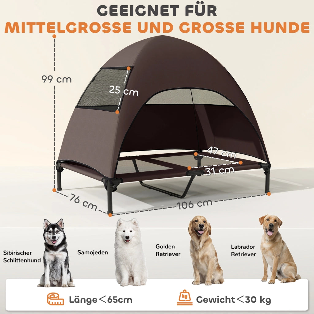 Cuccia per Cani da Esterno con Tetto ¨C Zephmum ¨C 106x76x99 cm Marrone