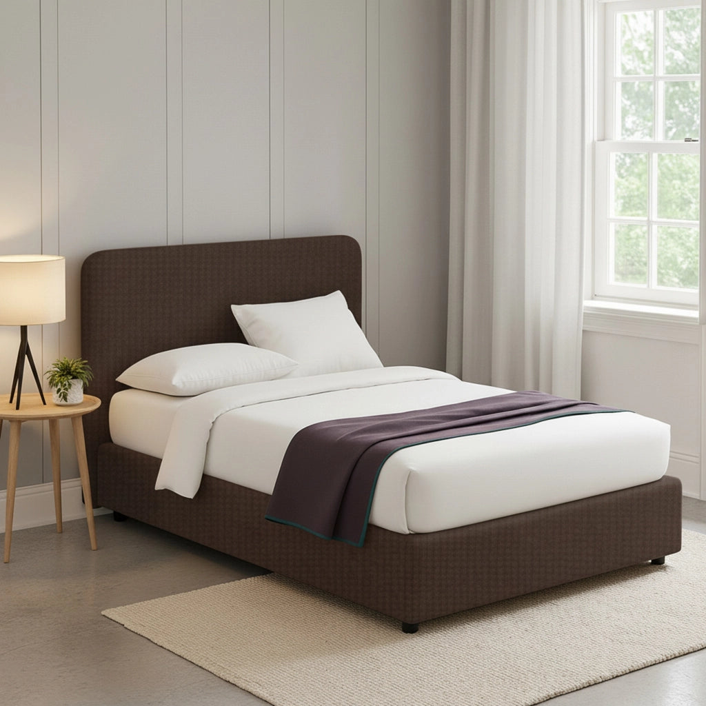 Bury, Letto Matrimoniale Sfoderabile Made in Italy, Marrone