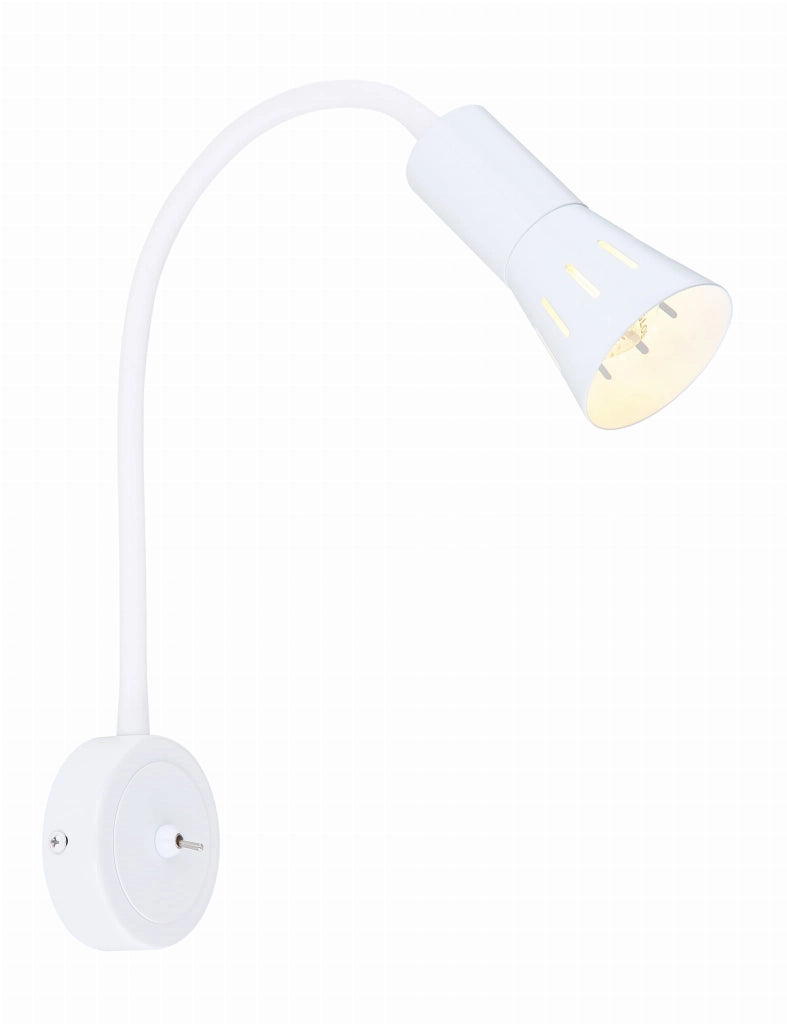 Applique Candellux Arena bianca E14 con interruttore