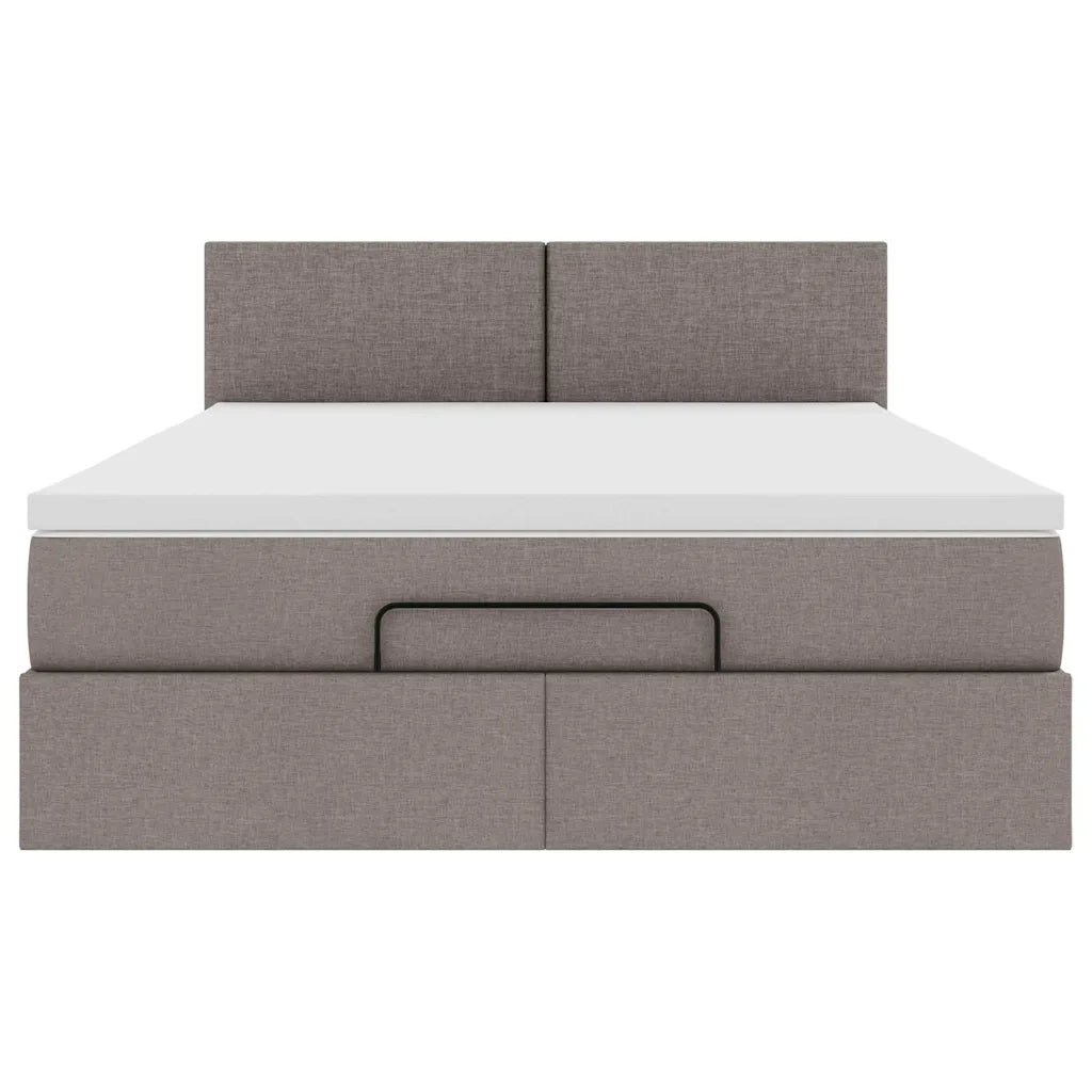 vidaXL Pouf Letto con Materasso Tortora 140x190 cm in Tessuto