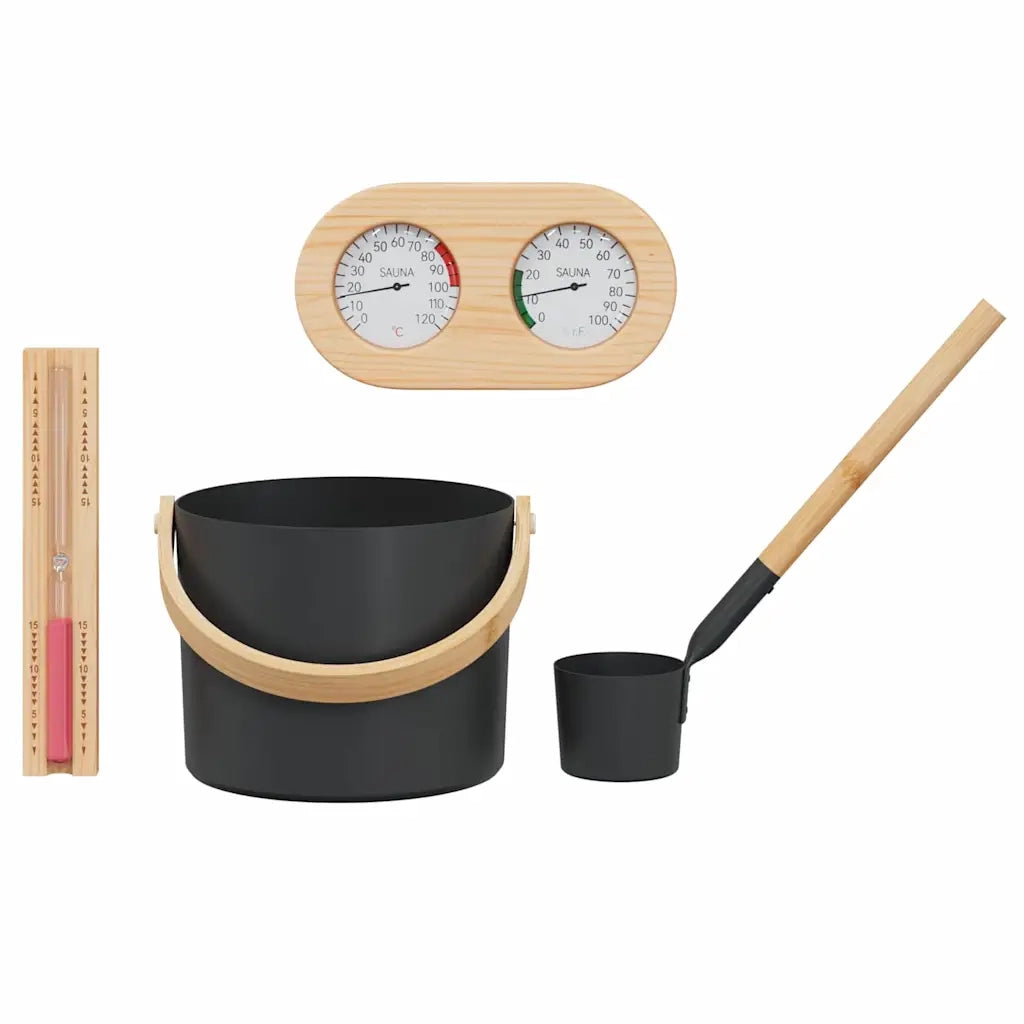 Set di Accessori per Sauna 4 pz Nero CFW1716521