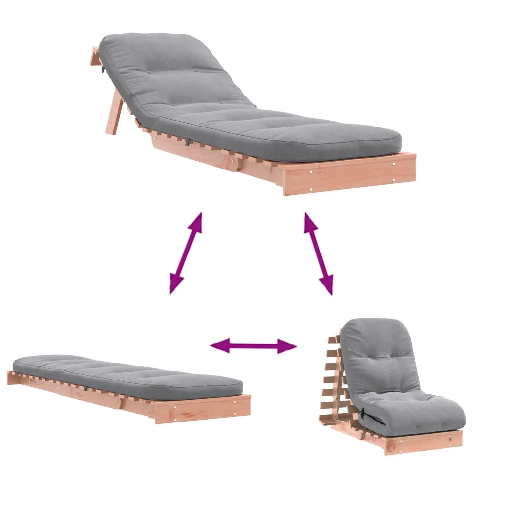 Divano Letto Futon con Materasso 60x206x11cm Massello Douglas 846749