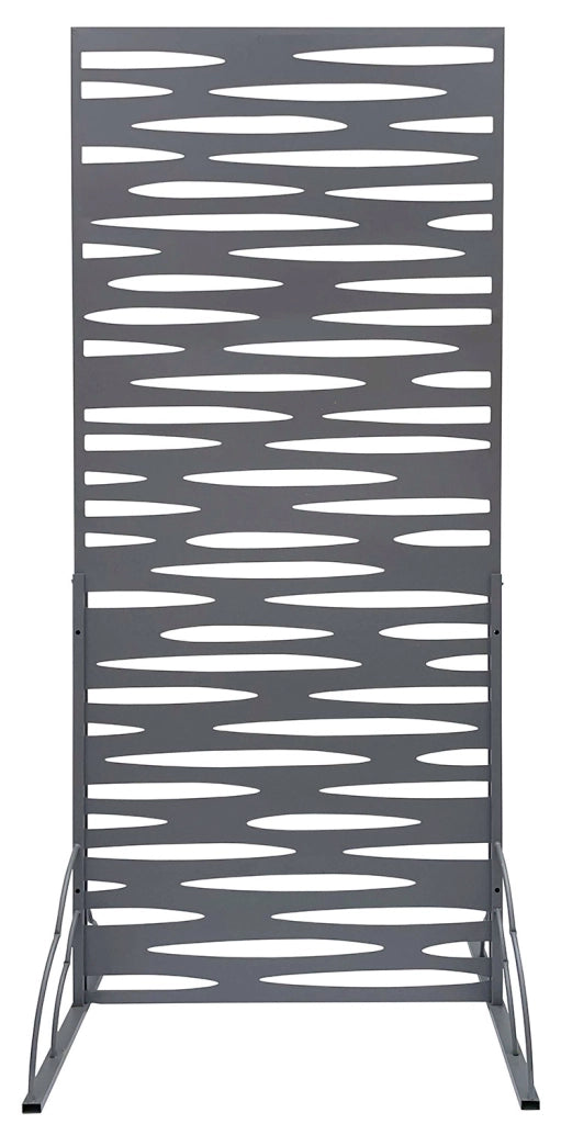 Set 2 Pezzi Pannello Decorativo Frangivista Verdemax Ornamentale o Divisorio 80x180 cm con Basi di Appoggio in Metallo
