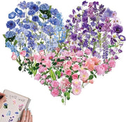 Set di adesivi per fiori 120 pezzi adesivi trasparenti per scrapbook e journal fiori vintage hobby per adulti impermeabili