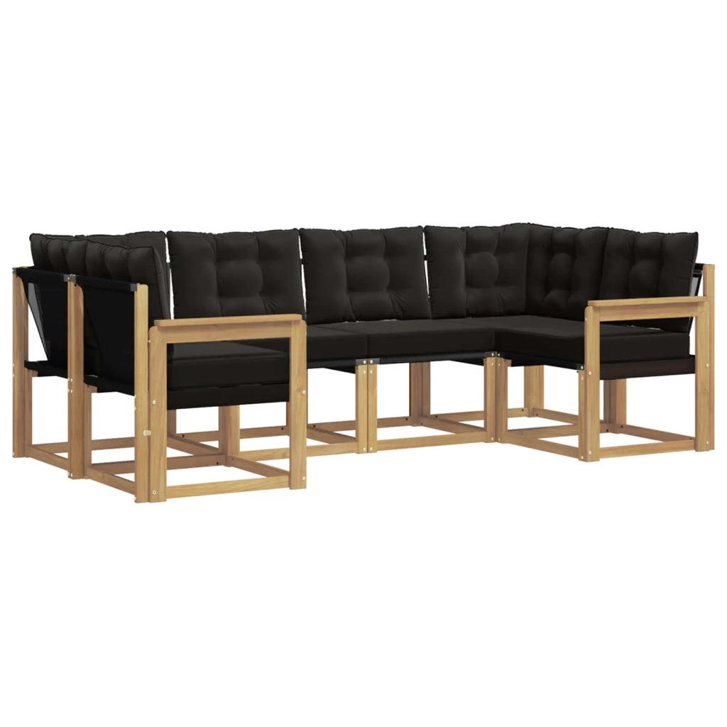 Set di divani da esterno 6 pz Bianco e Nero 3389806