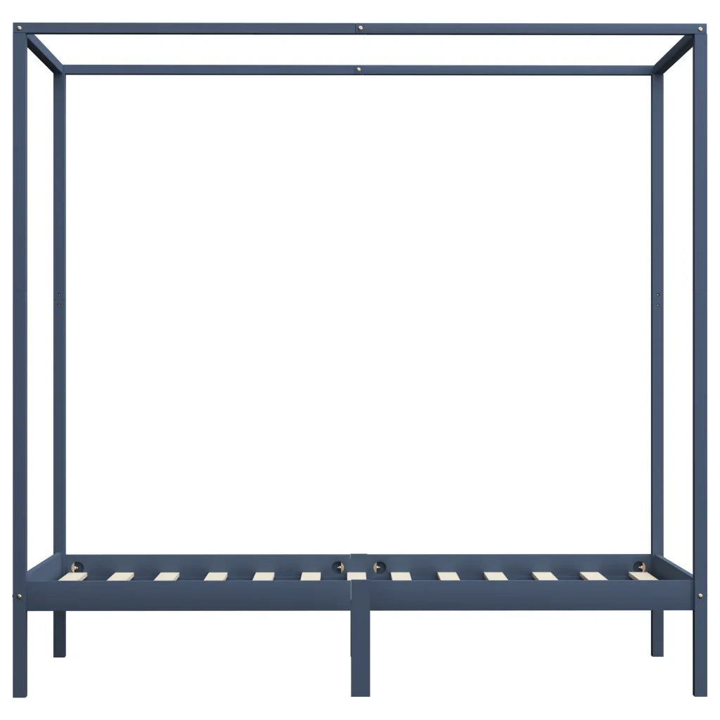 Giroletto con Baldacchino senza Materasso Grigio Pino 90x200 cm 283274
