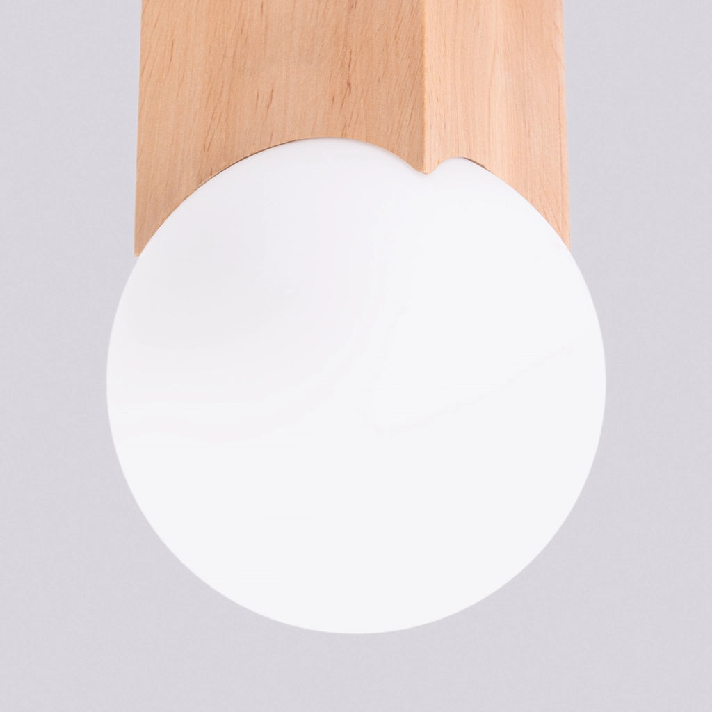 Plafoniera scandinava legno/vetro sfera G9 Pure Lume