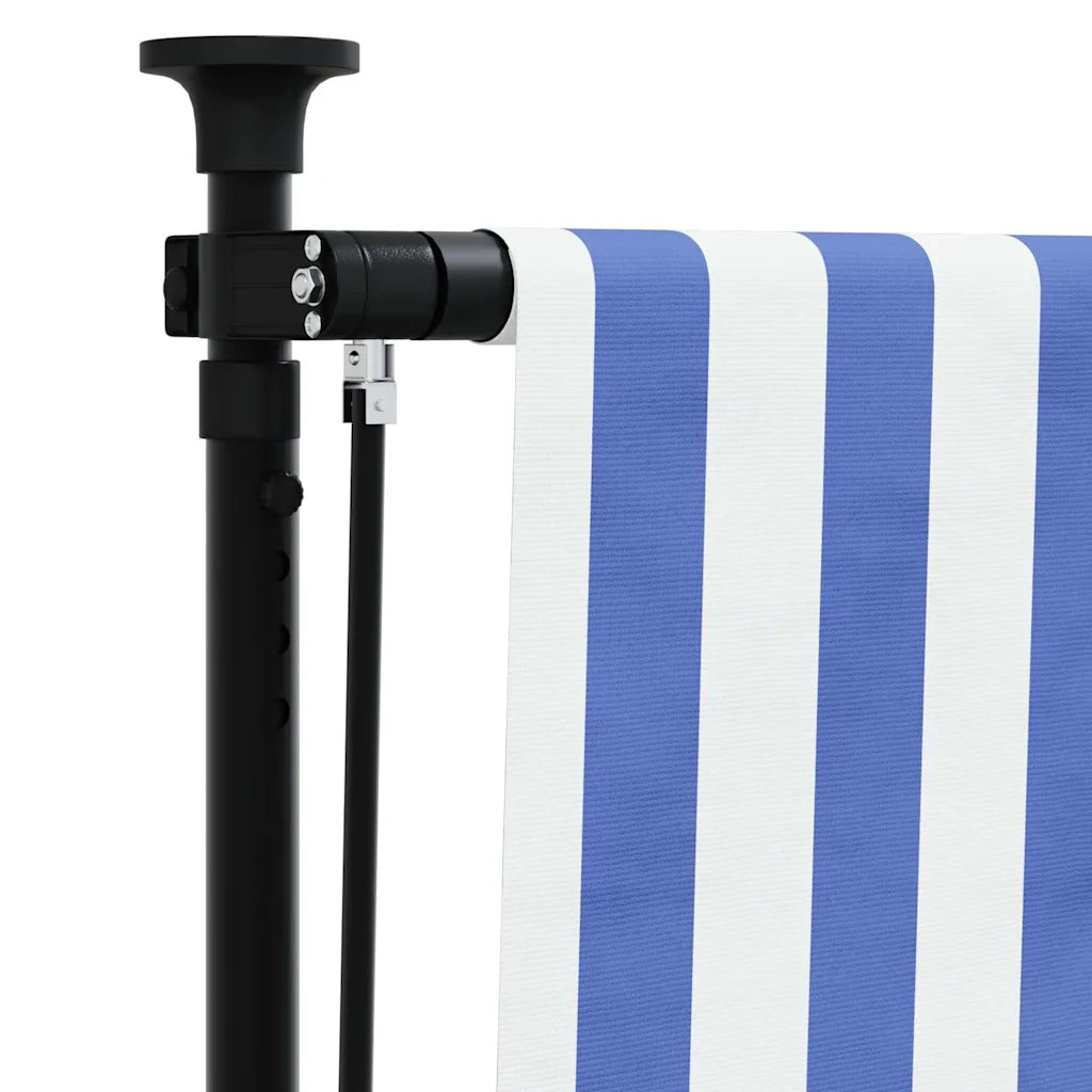 Tenda a Rullo Esterno Blu e Bianca 100x270cm Tessuto e Acciaio 368764