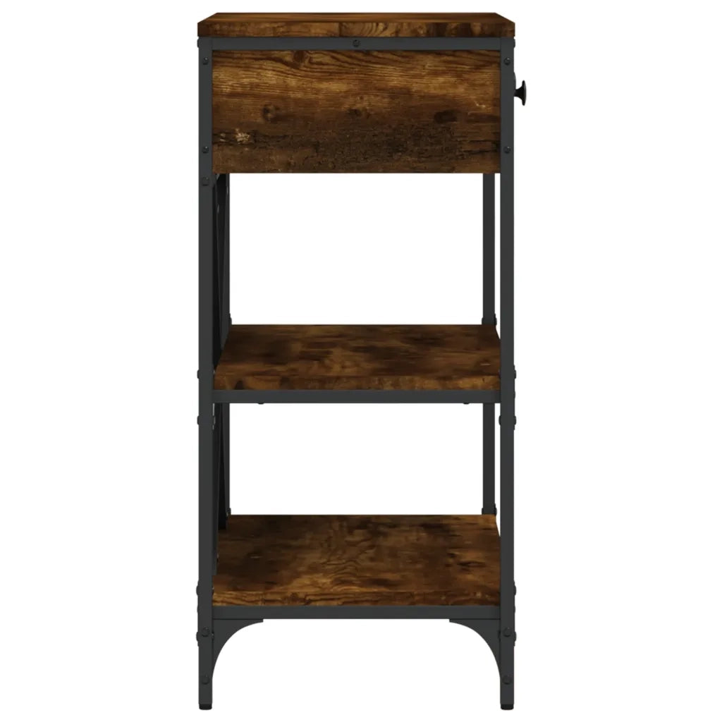 Tavolino Consolle | Tavolo d'Ingresso Rovere Fumo 75x34,5x75cm Legno Multistrato