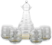 Set elegante carafe con bicchieri - 1,3 l - oro - set di vetro