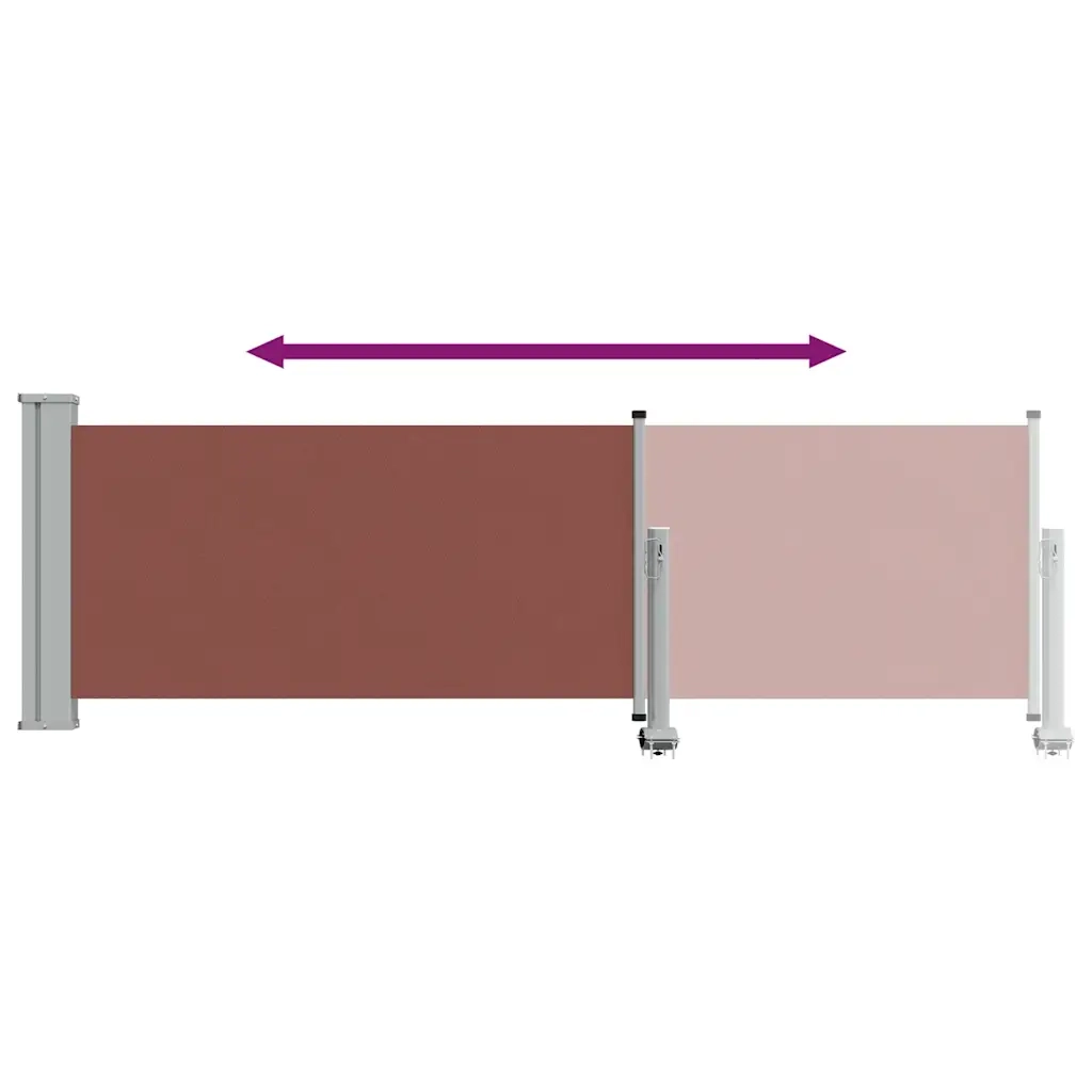 Tenda Laterale Retrattile per Patio-Tenda parasole per balcone 80x300 cm Marrone
