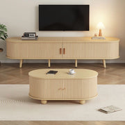 Set TV+tavolino - Xylo - Ovale MDF color legno naturale