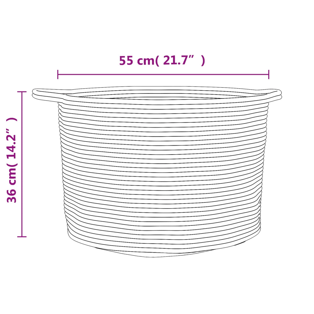 Cesto per Biancheria Beige e Bianco ?55x36 cm in Cotone CFW3512014