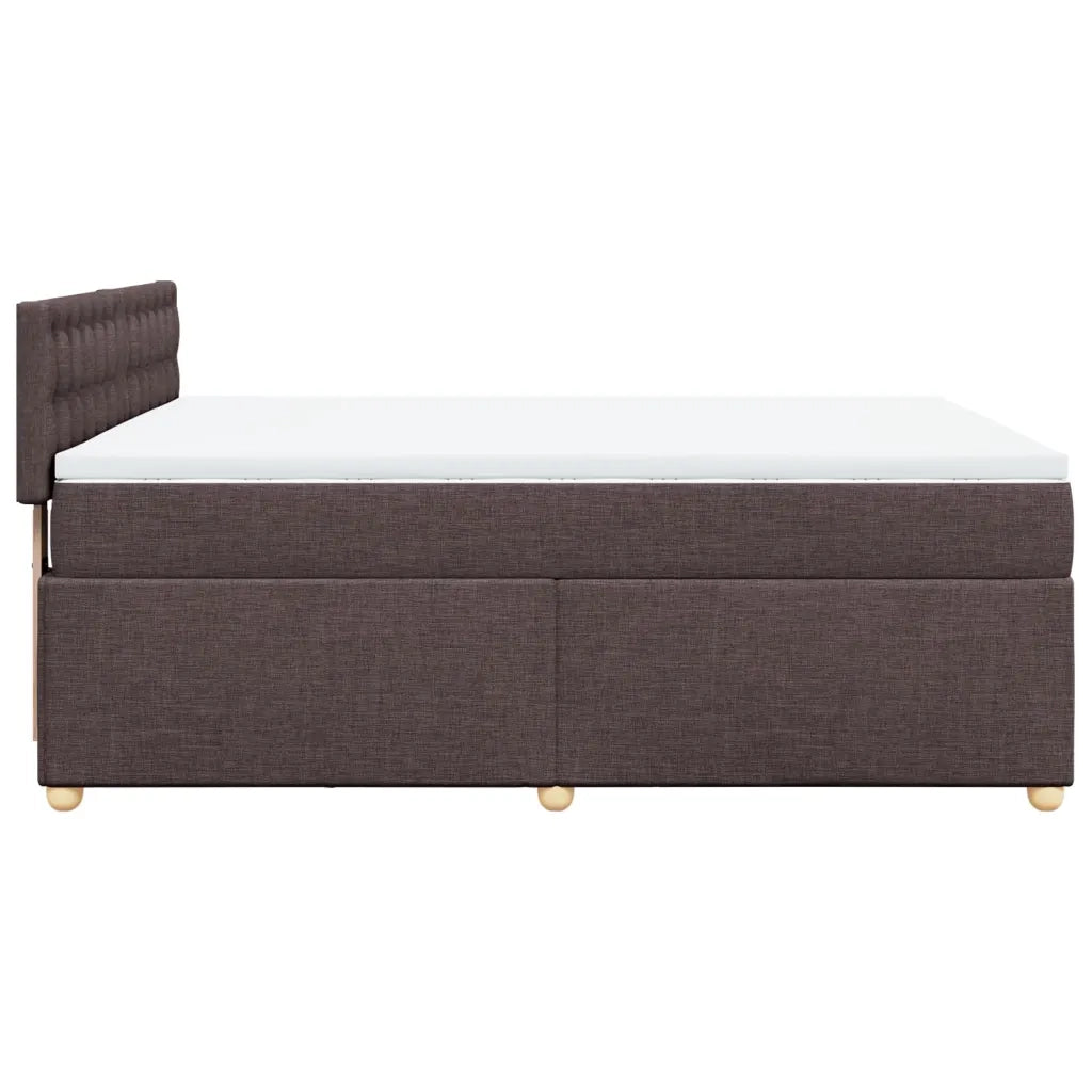 Giroletto a Molle con Materasso Marrone Scuro 140x190cm Tessuto 3288992