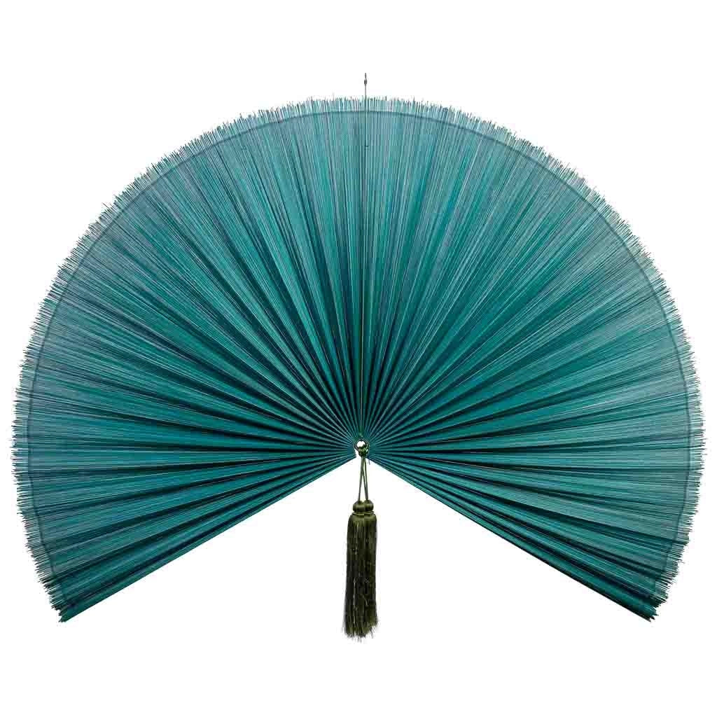 Decorazione da parete Palmito in bambù e tessuto verde 145x75x2h cm