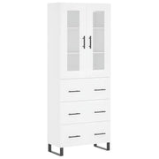Credenza | Madia | Buffet da pranzo | Armadio da pranzo Bianca 69,5x34x180 cm in Legno Multistrato