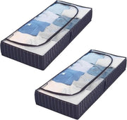 Compartimento sotto letto - Borsa di stoccaggio per sotto il letto con finestra di osservazione in policarbonato 105 x 15 x 45 cm blu
