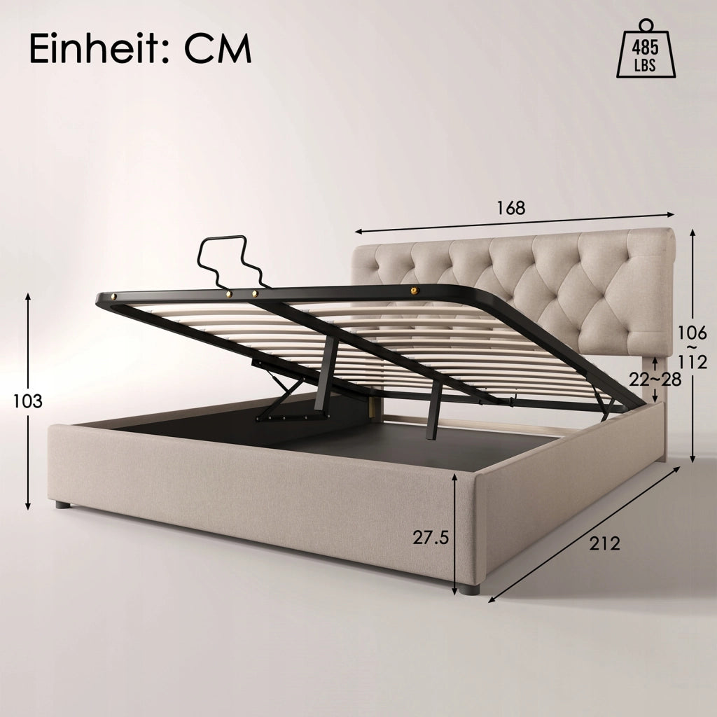 Letto matrimoniale - Xylo - 160x200 - Bianco - con contenitore e sistema idraulico