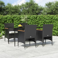 Set da Pranzo da Giardino 5 pz con Cuscini Nero cod mxl 35864