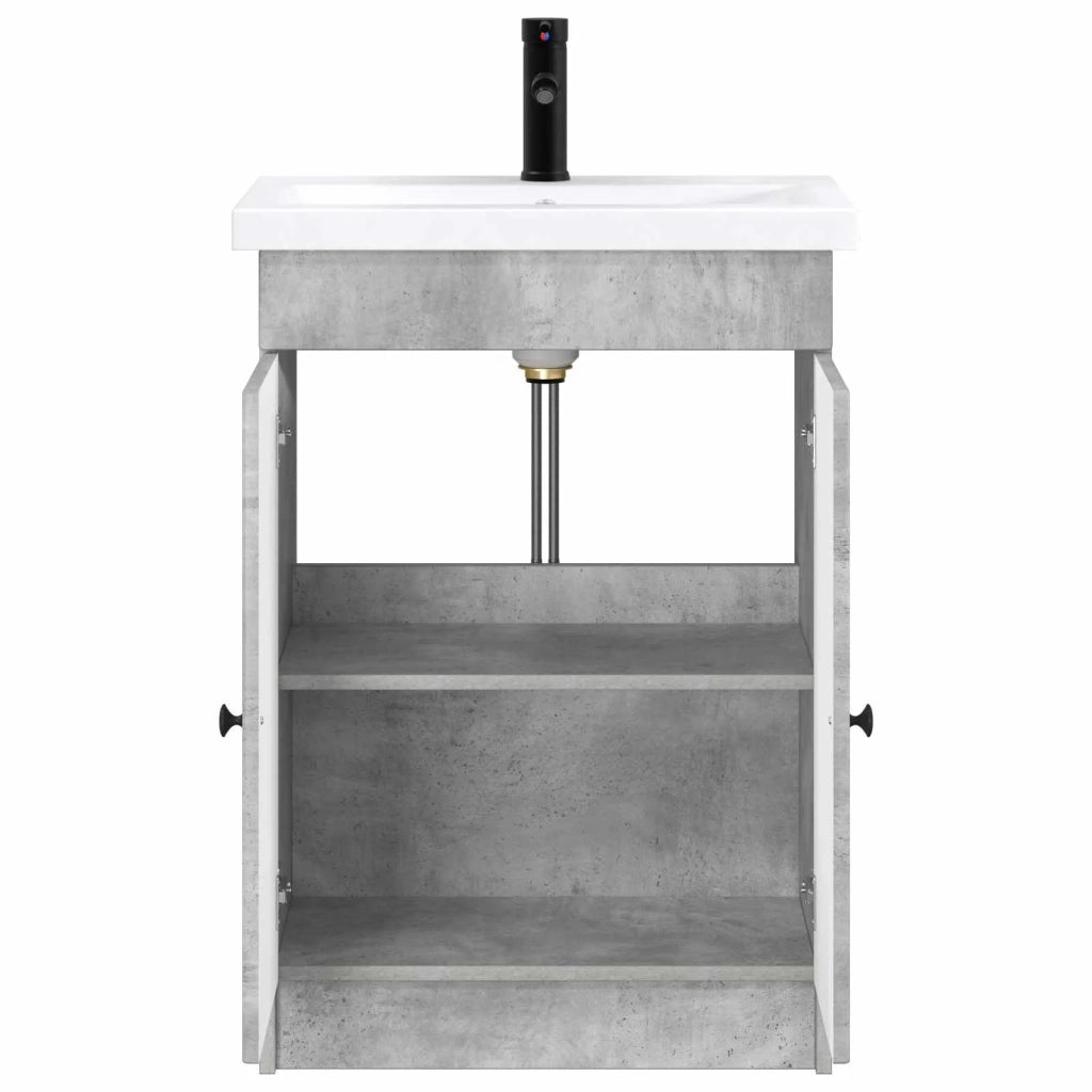 Set di mobili per il bagno Grigio Cemento 56 x 37,5 x 81 cm 3404167