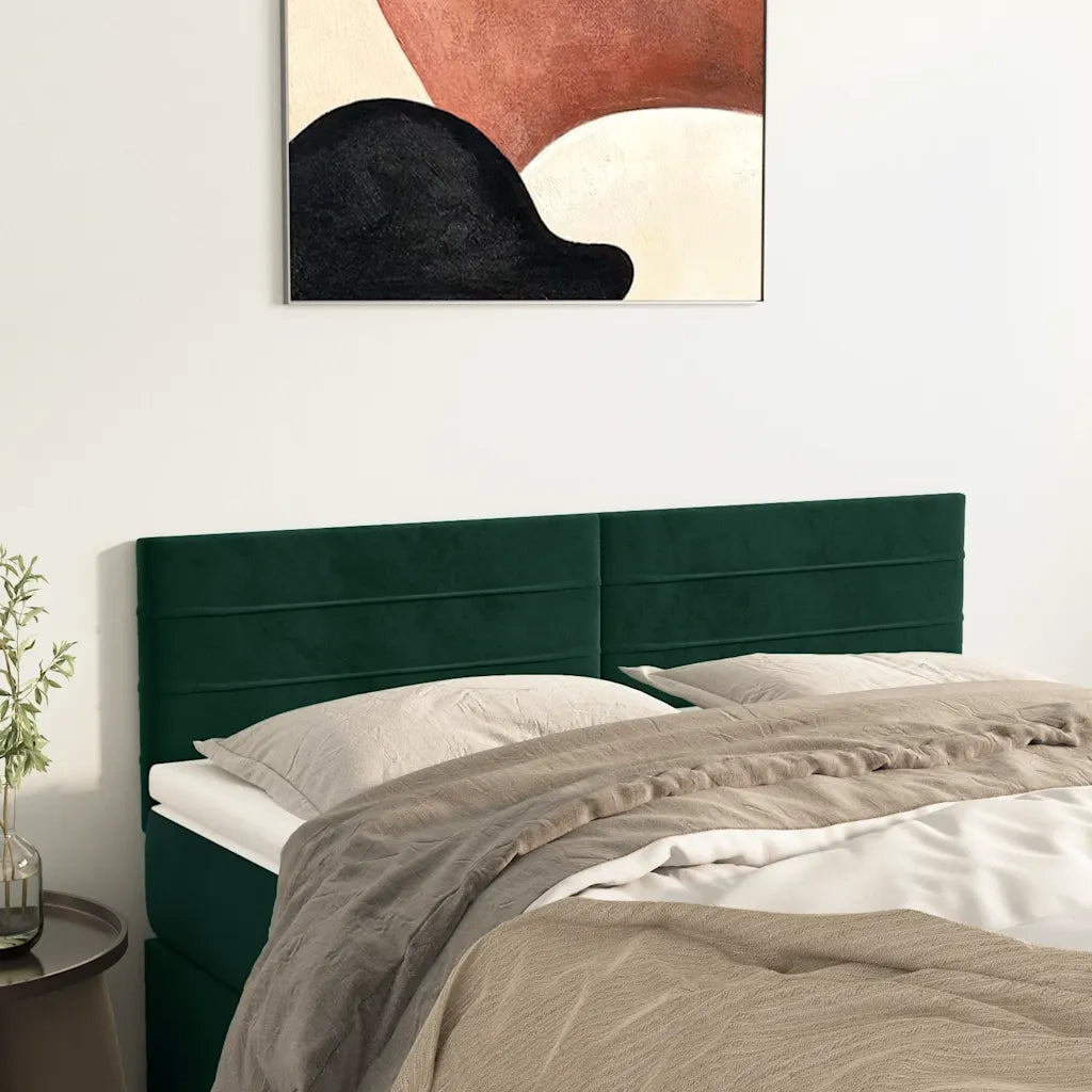 Testiera | Testata Verde Scuro 144x5x78/88 cm in Velluto