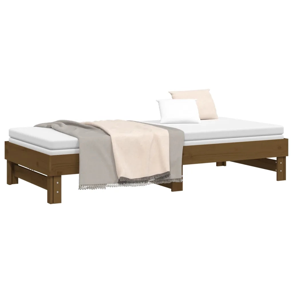 Dormeuse Estraibile Ambra 2x(100x200) cm Legno Massello di Pino 823377