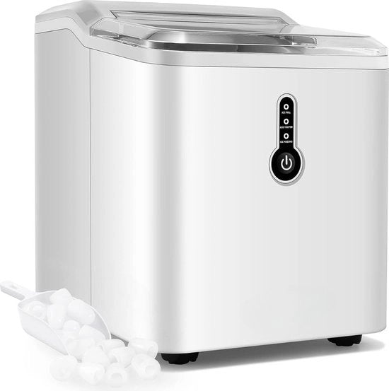 Macchina per blocchi di ghiaccio - 12 KG/24 Ore, Macchina per blocchi di ghiaccio con cucchiaio di ghiaccio e manico - 1,5 L serbatoio d'acqua - Casa, Cucina, Ufficio, Festa (Argento)