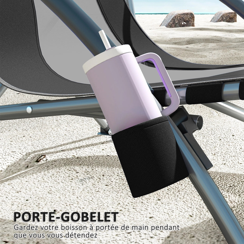 Sedia da giardino pieghevole ¨C zephmum ¨C nero 58x55x62 cm
