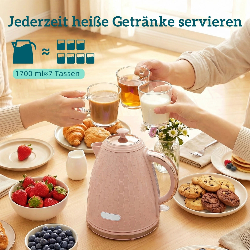 Set Bollitore e Tostapane ¨C Xylo ¨C 1,7L 2200W Rosa con Spegnimento Automatico