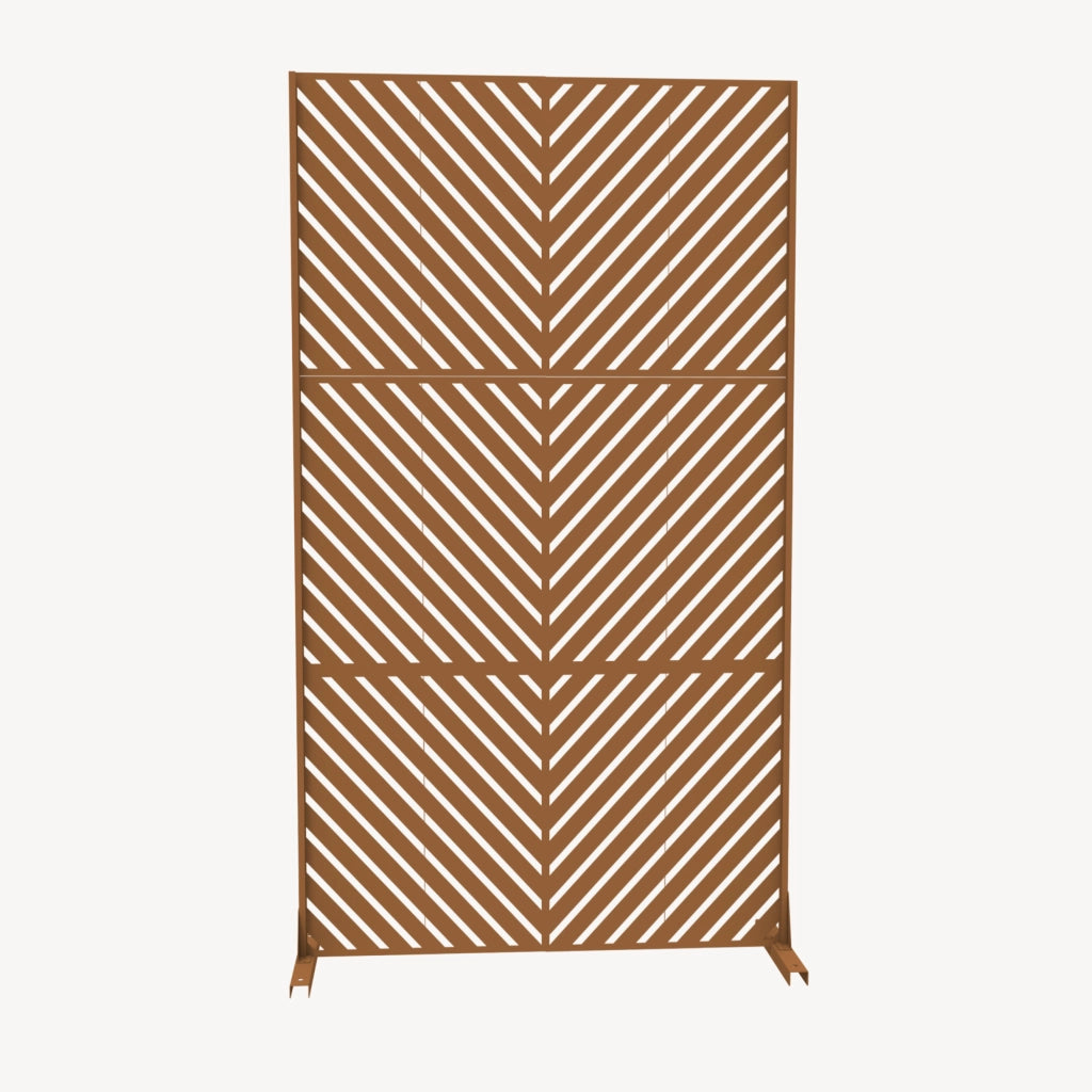 Pannello Divisorio Kekan con Struttura Decorativa in Acciaio 180 x 90 cm - Marrone casa.pro