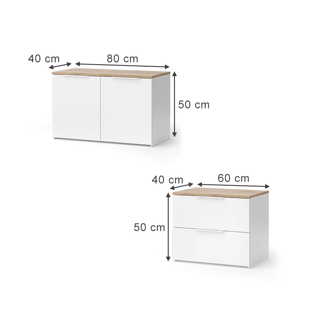 Vicco Parete attrezzata soggiorno Bianco/Sonoma 3 parti