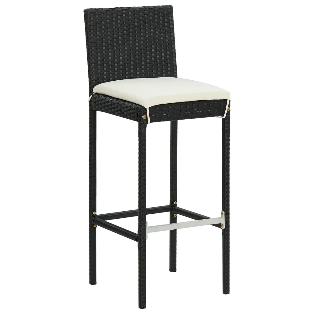 Set Bar da Giardino 7 pz Nero in Legno Acacia e Polyrattan 3295280