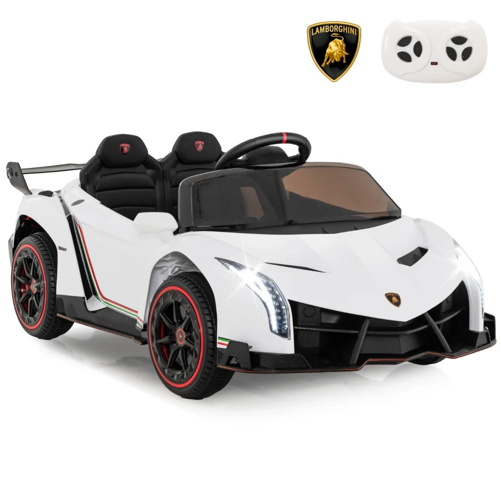 Auto elettrica per bambini 12V 111 x 61 x 45 cm telecomando 2.4G avventure divertenti PP bianco 20_0020485