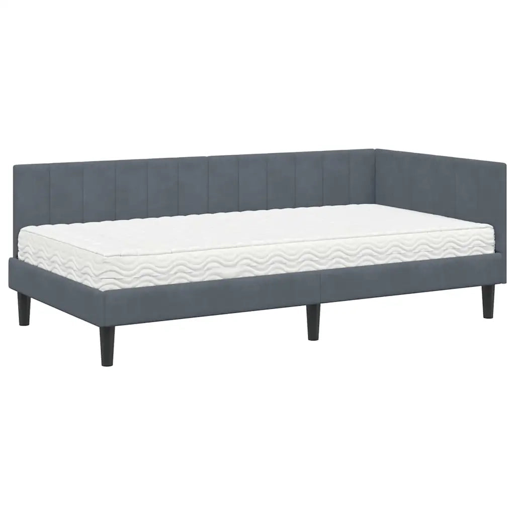Struttura Letto Angolare con Materasso 2 pcs Grigio Velluto 3393899