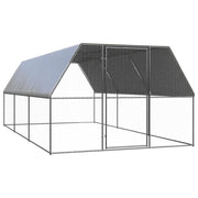 Pollaio/recinto/gabbia per polli da esterno 3 x 6 x 2 m acciaio zincato argento 02_0044014