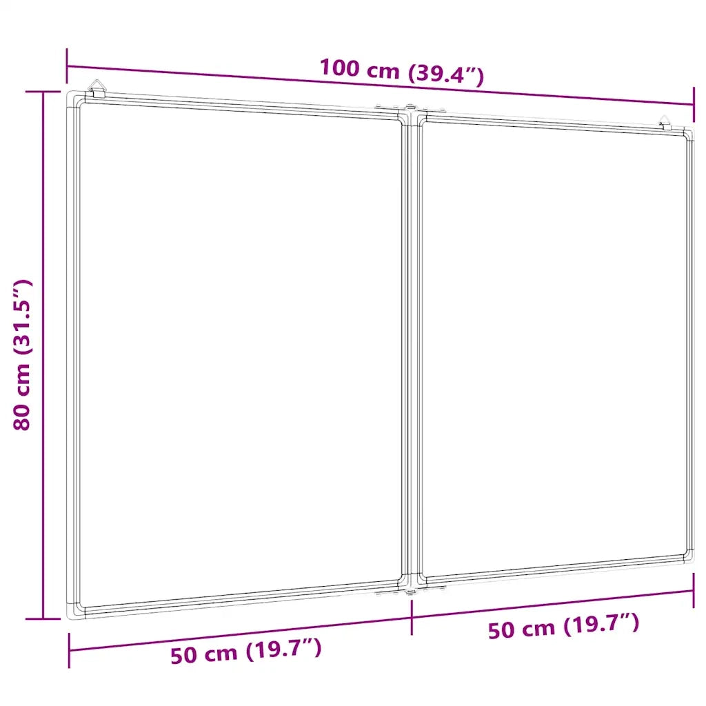 Lavagna Magnetica Pieghevole 100x80x1,7 cm in Alluminio