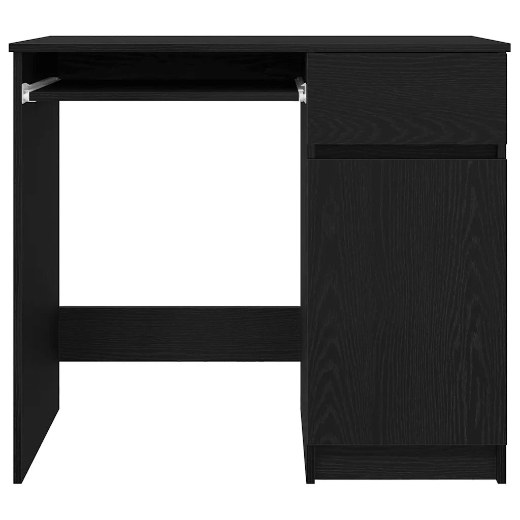 Scrivania Rovere Nera 86x49x76 cm in Legno Multistrato 861824