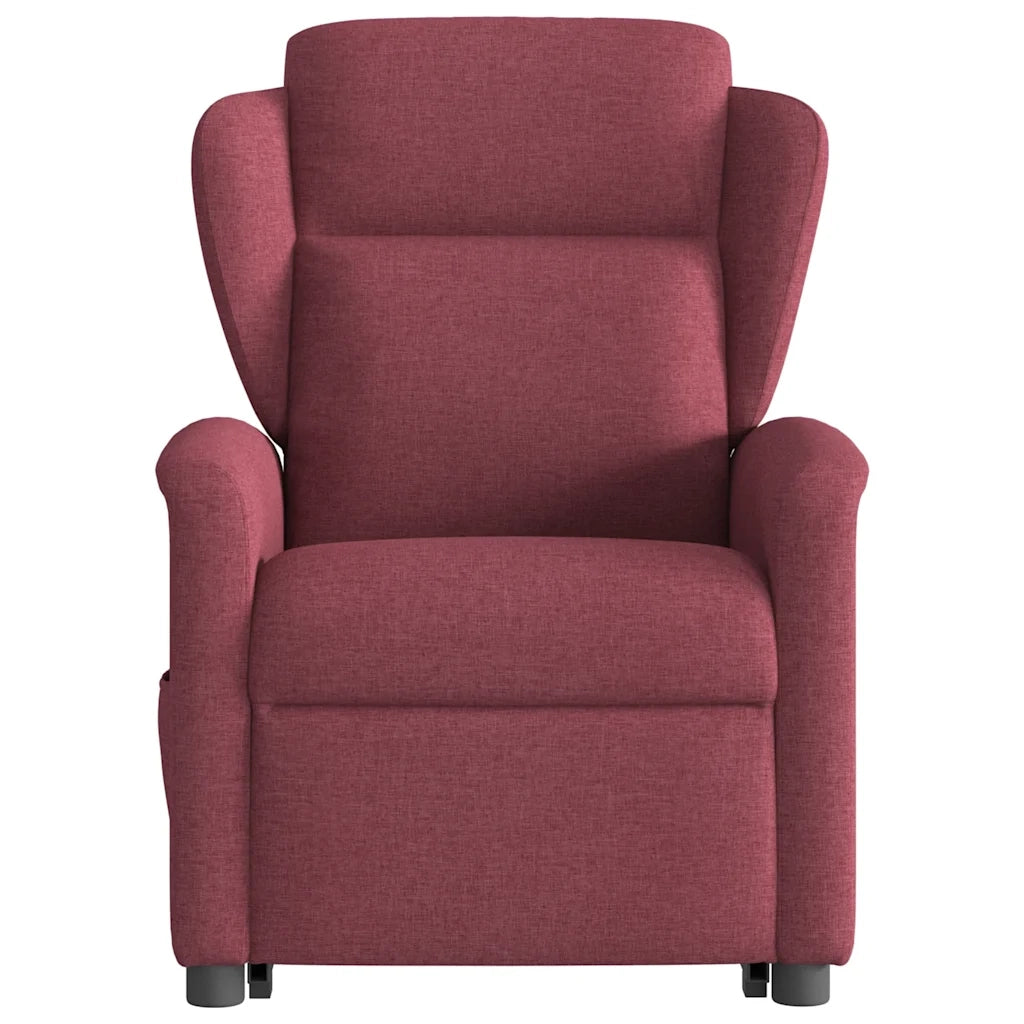 Poltrona Alzapersona Reclinabile Rosso Vino in Tessuto 3303137