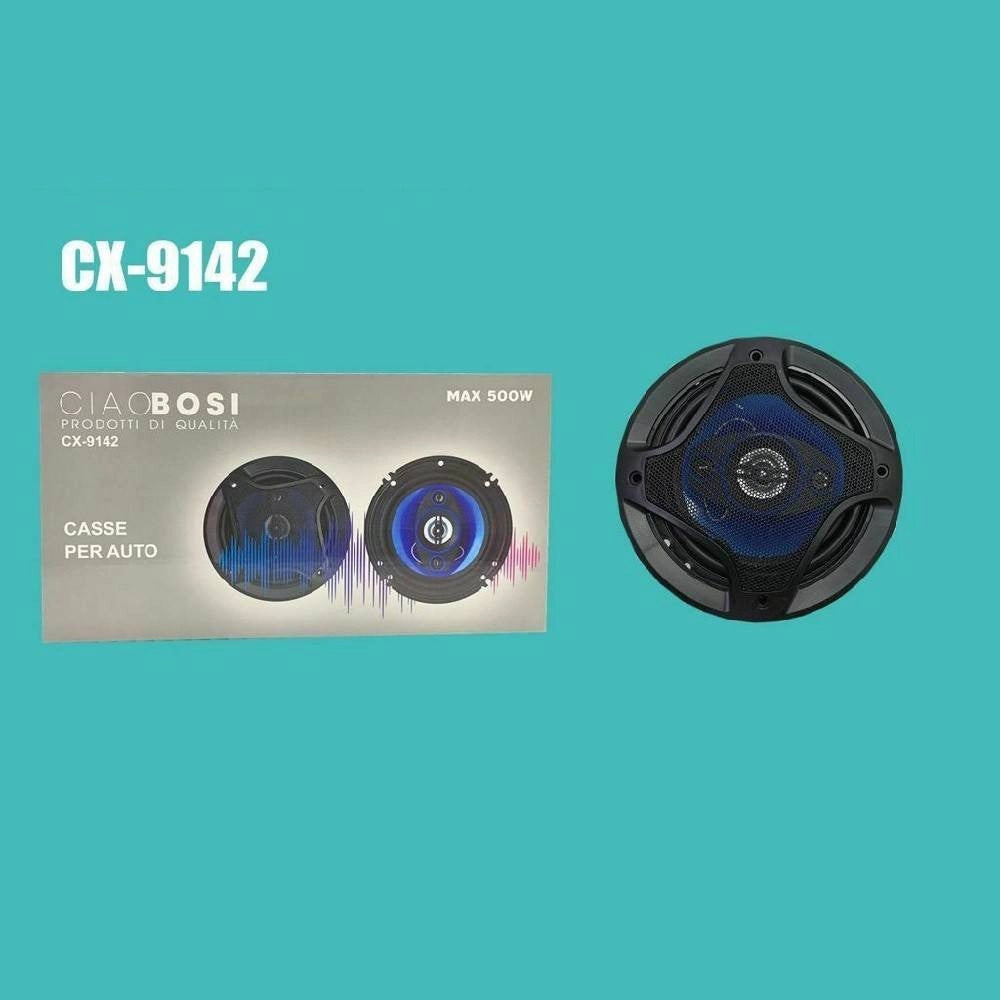 Trade Shop - Coppia Di Casse Auto Altoparlanti Speaker 500 Watt 16 Cm Cx-9142 -