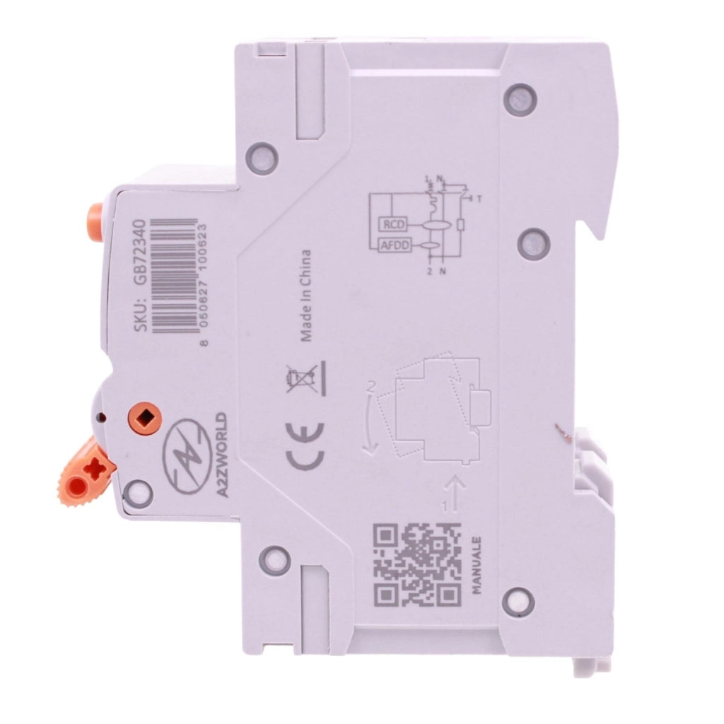 AFDD+RCBO Interruttore Antiincendio, Magnetotermico Differenziale con Rilevamento Di Arco Elettrico, Tipo A Curva C, 1P+N 2M 6000A 30mA, AC 220V Doppia Leva,GYR9NE-ARC,10A 16A 20A 25A 32A 40A (C40A)