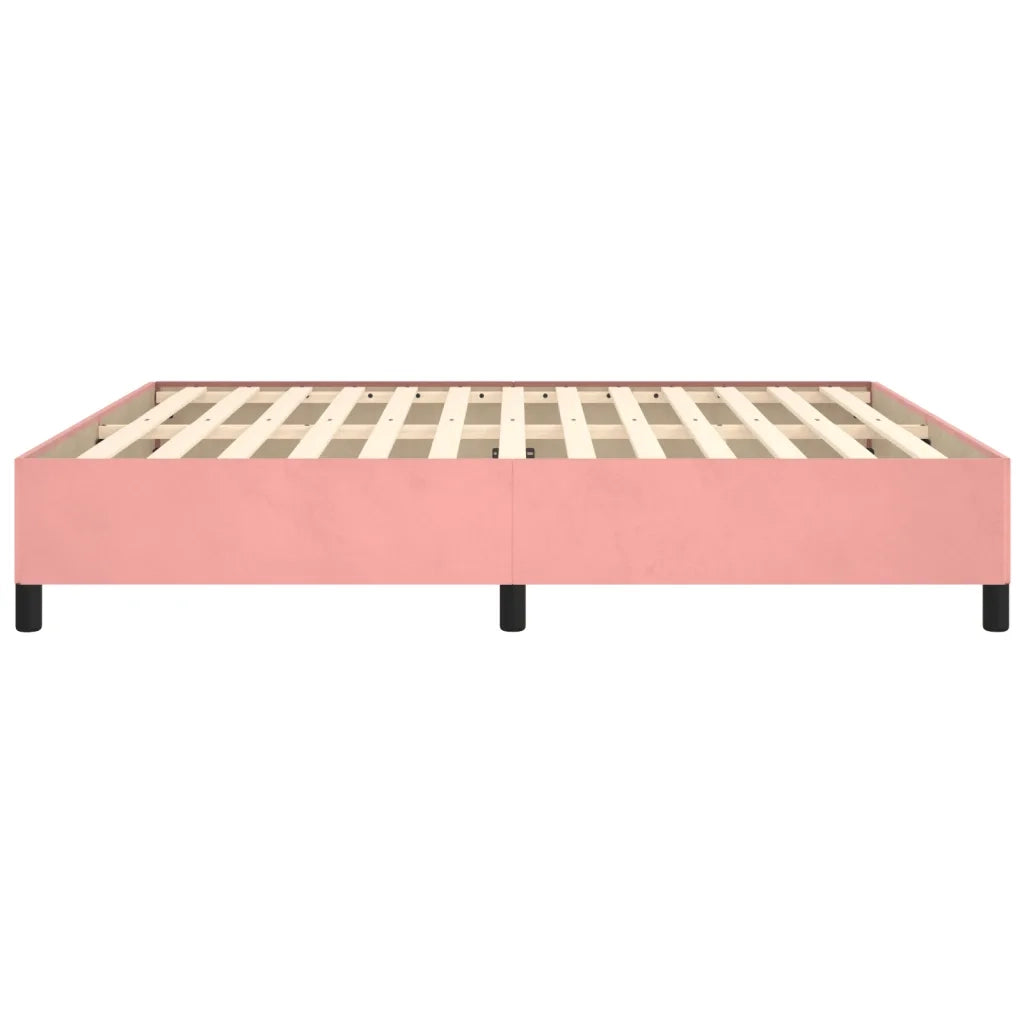 Letto matrimoniale | Letto per adulti | Giroletto Rosa 180x200 cm in Velluto