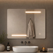 Specchio rettangolare led con interruttore touch elegante e funzionale *** misure 100x80 cm, tonalità dimmerabile 27...