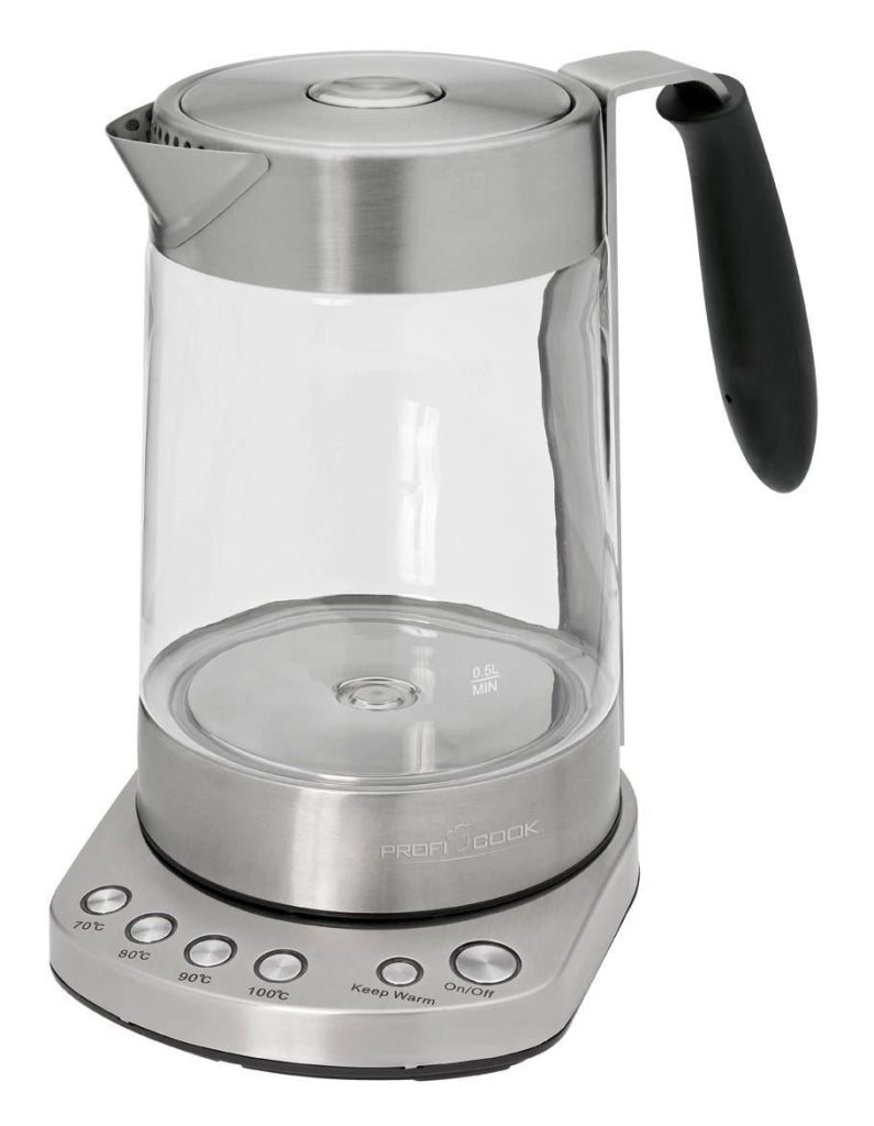 ProfiCook PC-WKS 1020 G bollitore elettrico 1,7 L 3000 W Nero, Acciaio inox