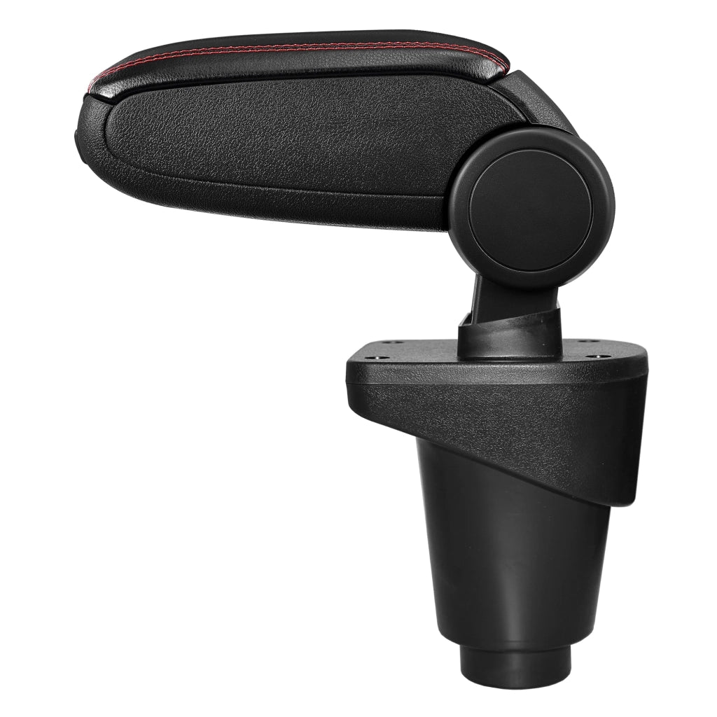 Bracciolo centrale per Fiat 500L - con vano portaoggetti - imbottito - in similpelle - nero con cuciture rosse 03_0011354