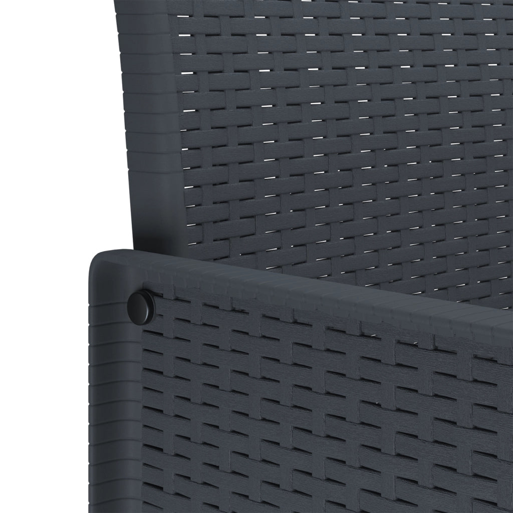 Set da Pranzo Giardino 5 Pezzi Antracite Poly Rattan