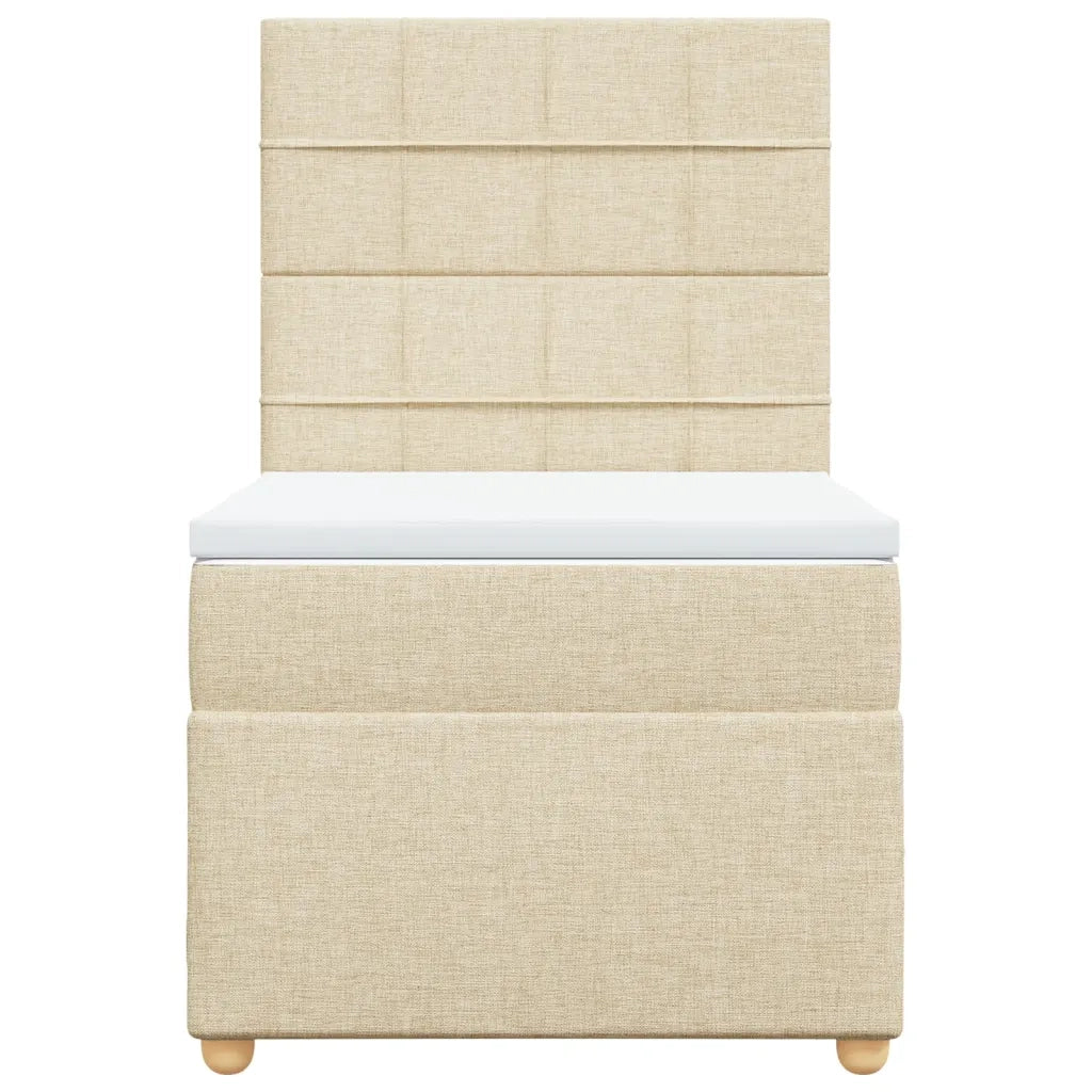 Giroletto a Molle con Materasso Crema 90x190 cm in Tessuto